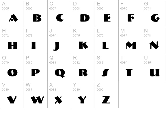 Bremen-Black uppercase A-Z preview