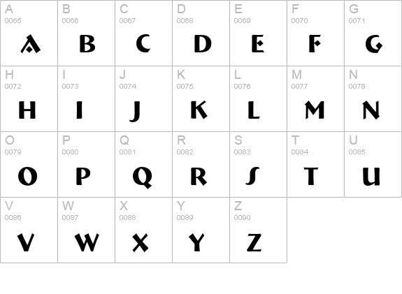 Bremen-Light uppercase A-Z preview