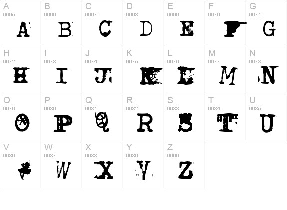 BrentonscrawlType uppercase A-Z preview
