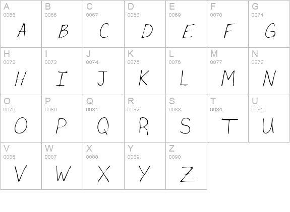 BrettsHand Regular uppercase A-Z preview