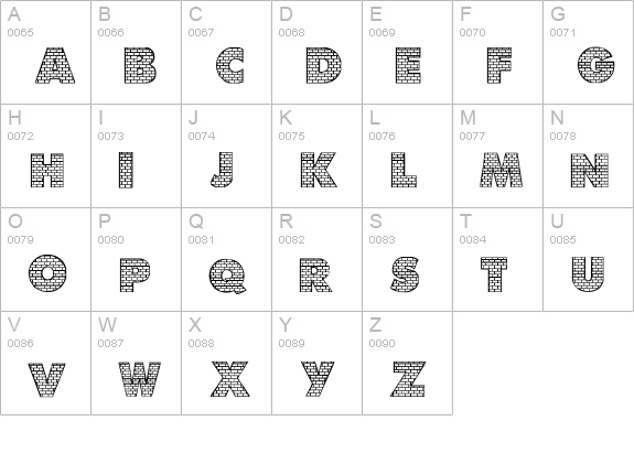 Bricks uppercase A-Z preview