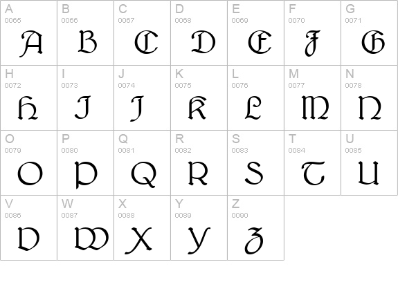 Bridgnorth uppercase A-Z preview