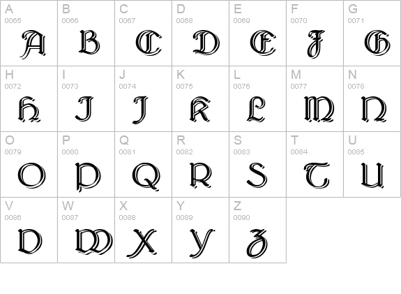 Bridgnorth Blocked uppercase A-Z preview