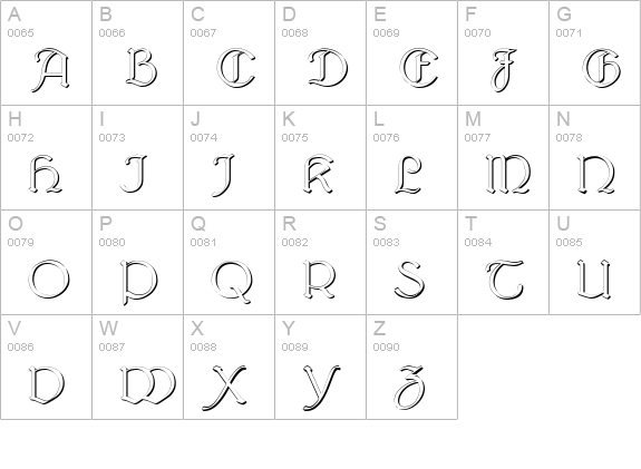Bridgnorth-Shadow uppercase A-Z preview