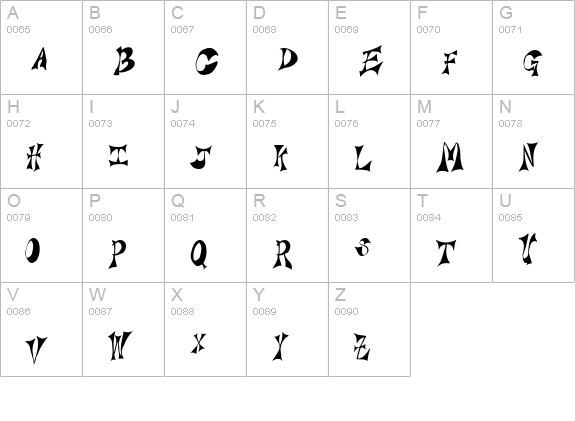 Bridie uppercase A-Z preview