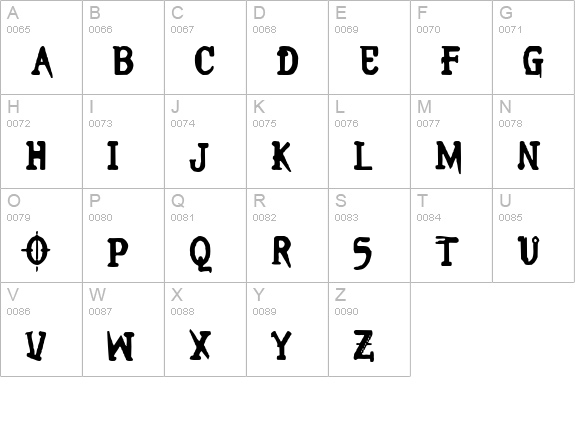 Brieincarnation uppercase A-Z preview