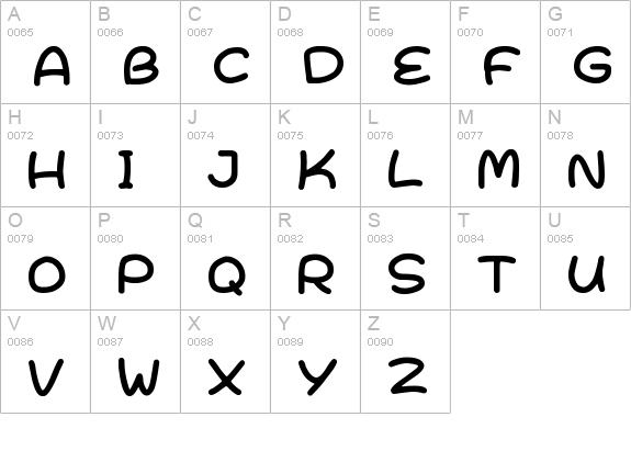 Bright & Early
 uppercase A-Z preview