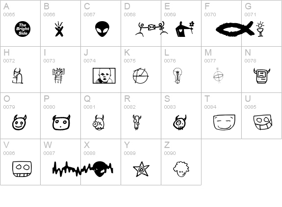 BrightSide uppercase A-Z preview