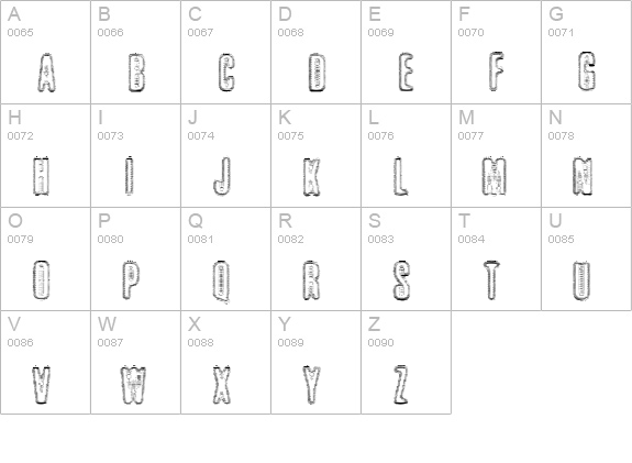 Brillo uppercase A-Z preview