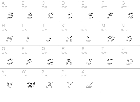 Brin Athyn Shadow Italic uppercase A-Z preview