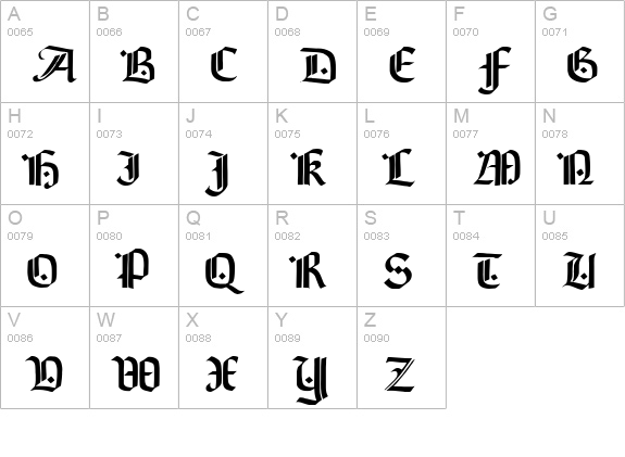 Brinkmann AH uppercase A-Z preview