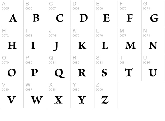 Brioso Pro Bold Caption uppercase A-Z preview