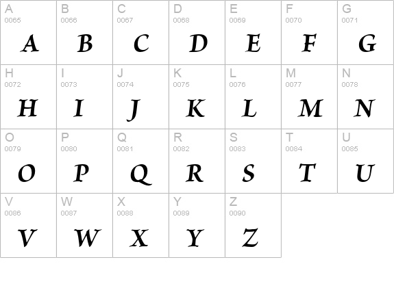 Brioso Pro Bold Italic uppercase A-Z preview