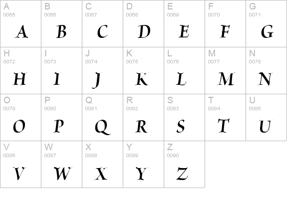 Brioso Pro Bold Italic Display uppercase A-Z preview