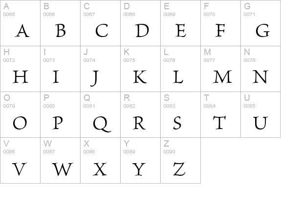 Brioso Pro Light Caption uppercase A-Z preview