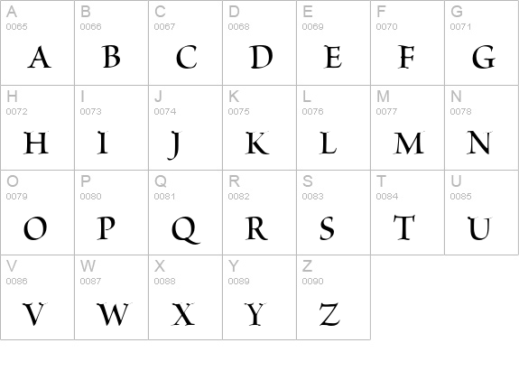 Brioso Pro Semibold Display uppercase A-Z preview
