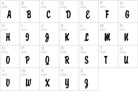 Brisk Bold uppercase A-Z preview
