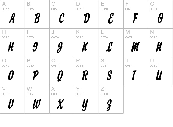 Brisk BoldItalic uppercase A-Z preview