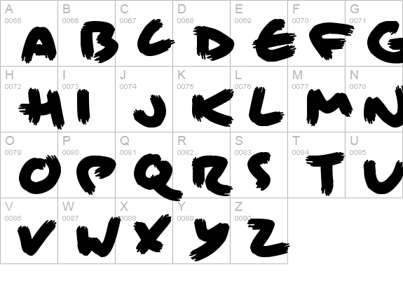 Brisk Bristle Brush
 uppercase A-Z preview