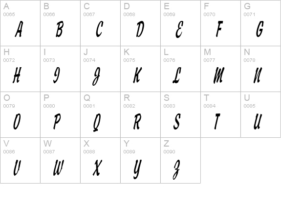 Brisk D Thin Italic uppercase A-Z preview