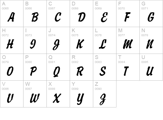 Brisk Extended Italic uppercase A-Z preview