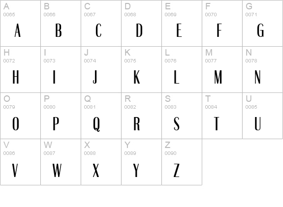 Bristol-Compressed-Medium-Regular uppercase A-Z preview