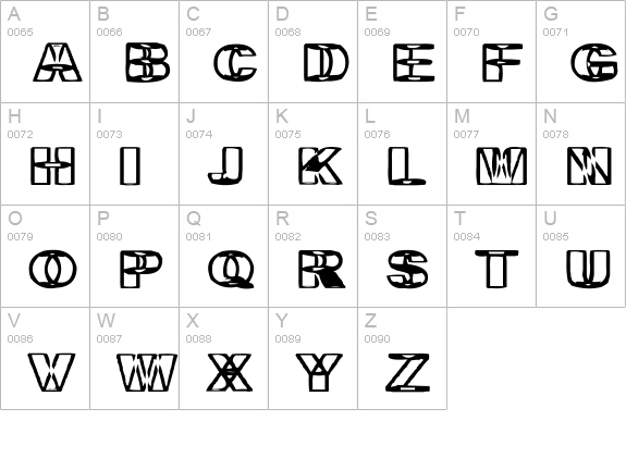 Britney in a Blender uppercase A-Z preview