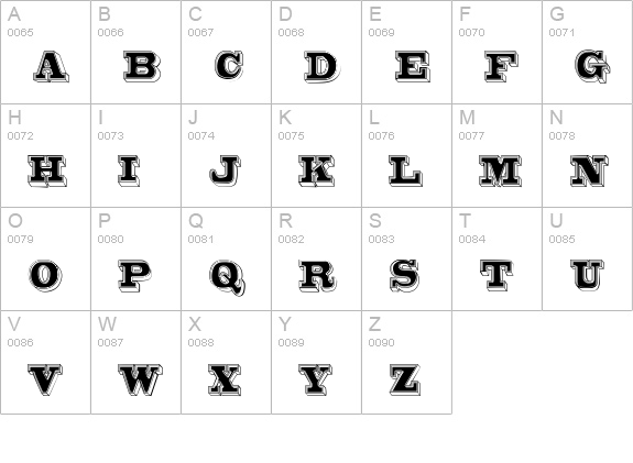 Bro 4D Demo uppercase A-Z preview