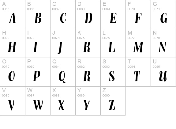 Broach Regular uppercase A-Z preview