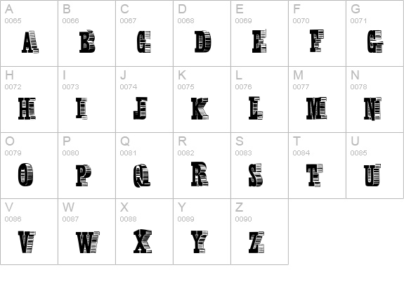 Broadcast Titling uppercase A-Z preview