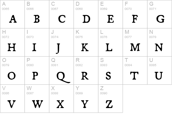 Broadsheet uppercase A-Z preview