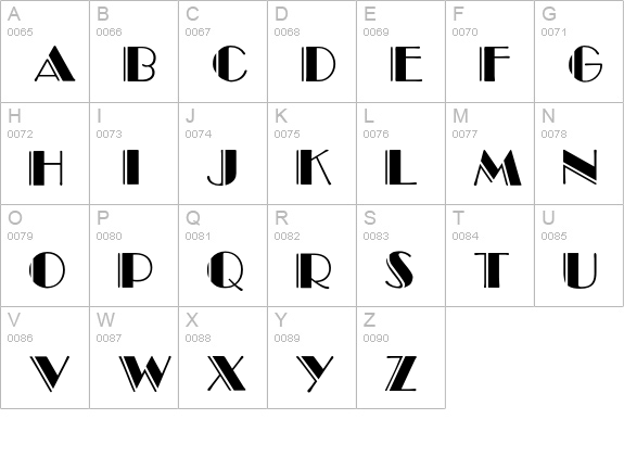 BroadwayEngraved uppercase A-Z preview