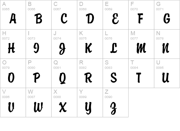 Brody uppercase A-Z preview