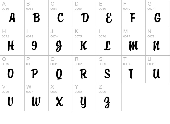 Brody Regular uppercase A-Z preview