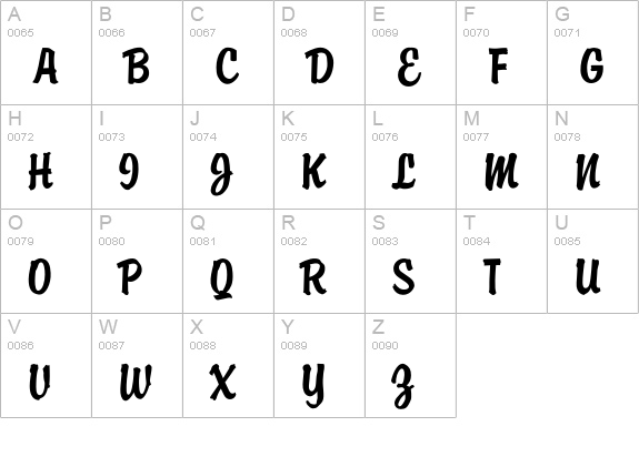 BrodyFont uppercase A-Z preview