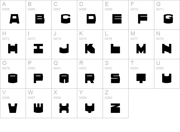 Brok uppercase A-Z preview