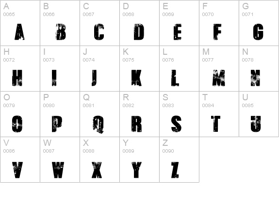 Broken Detroit uppercase A-Z preview