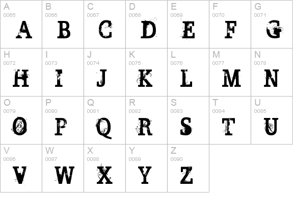 BROKEN GHOST uppercase A-Z preview