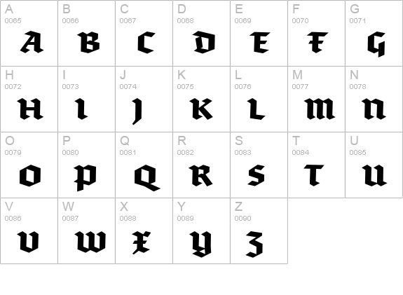 Brokenscript-Bold uppercase A-Z preview