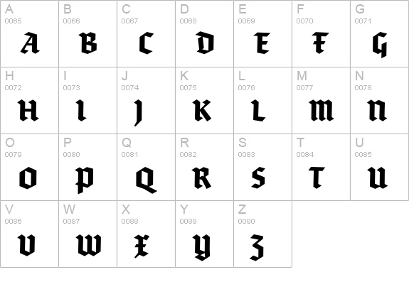 Brokenscript-BoldCond uppercase A-Z preview