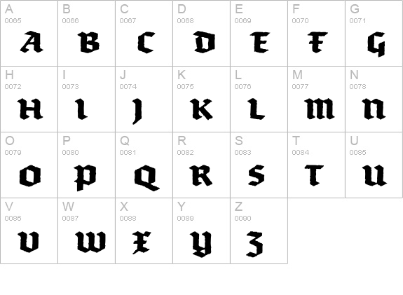 Brokenscript-BoldRough uppercase A-Z preview