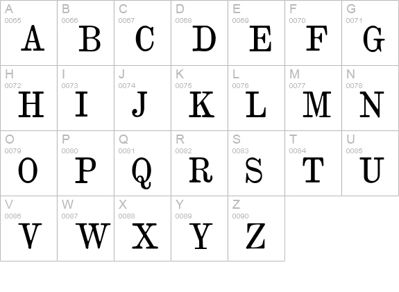 Brokgauz & Efron uppercase A-Z preview