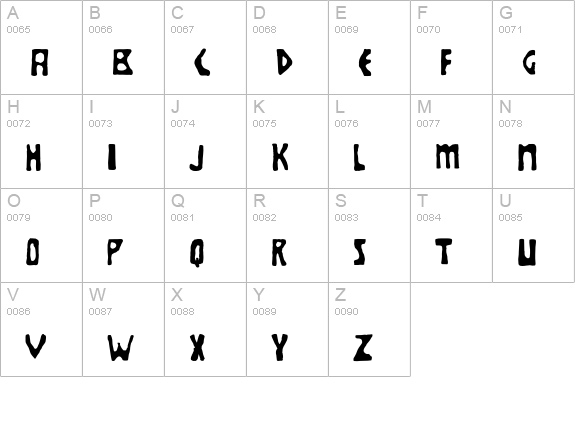 Brolga uppercase A-Z preview
