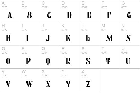 Bronc Stomper uppercase A-Z preview