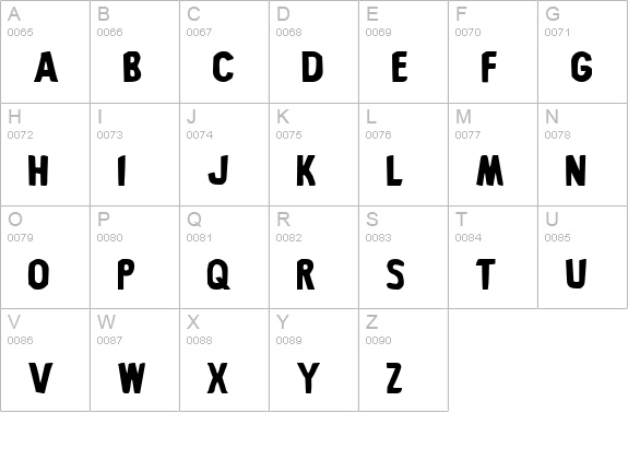 Bronic uppercase A-Z preview