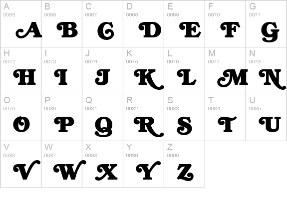 BrookmanSwash uppercase A-Z preview