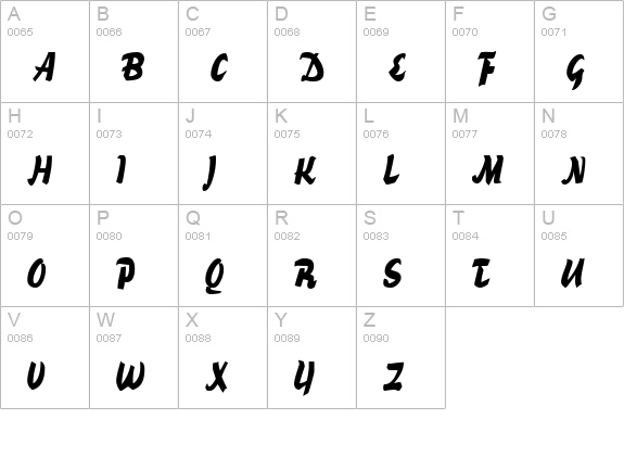 BrookscriptNarrow Regular uppercase A-Z preview
