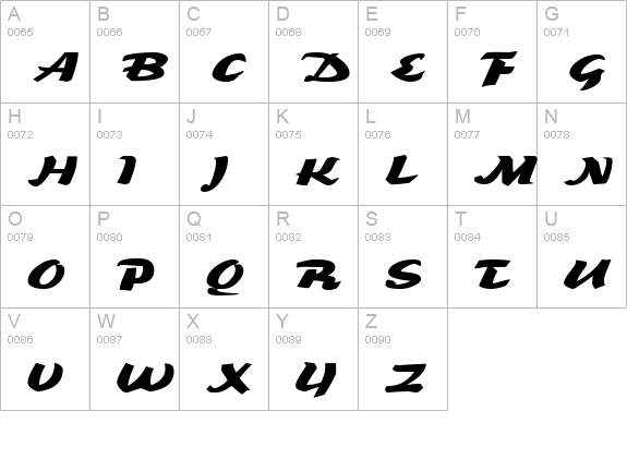 BrookscriptWide Regular uppercase A-Z preview
