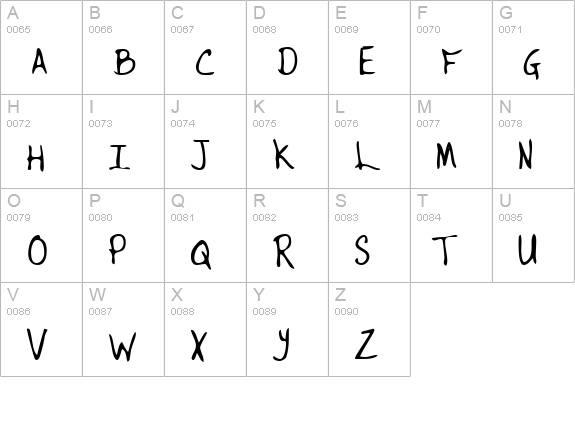 BrooksHand Regular uppercase A-Z preview