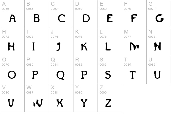 Brottardolme uppercase A-Z preview